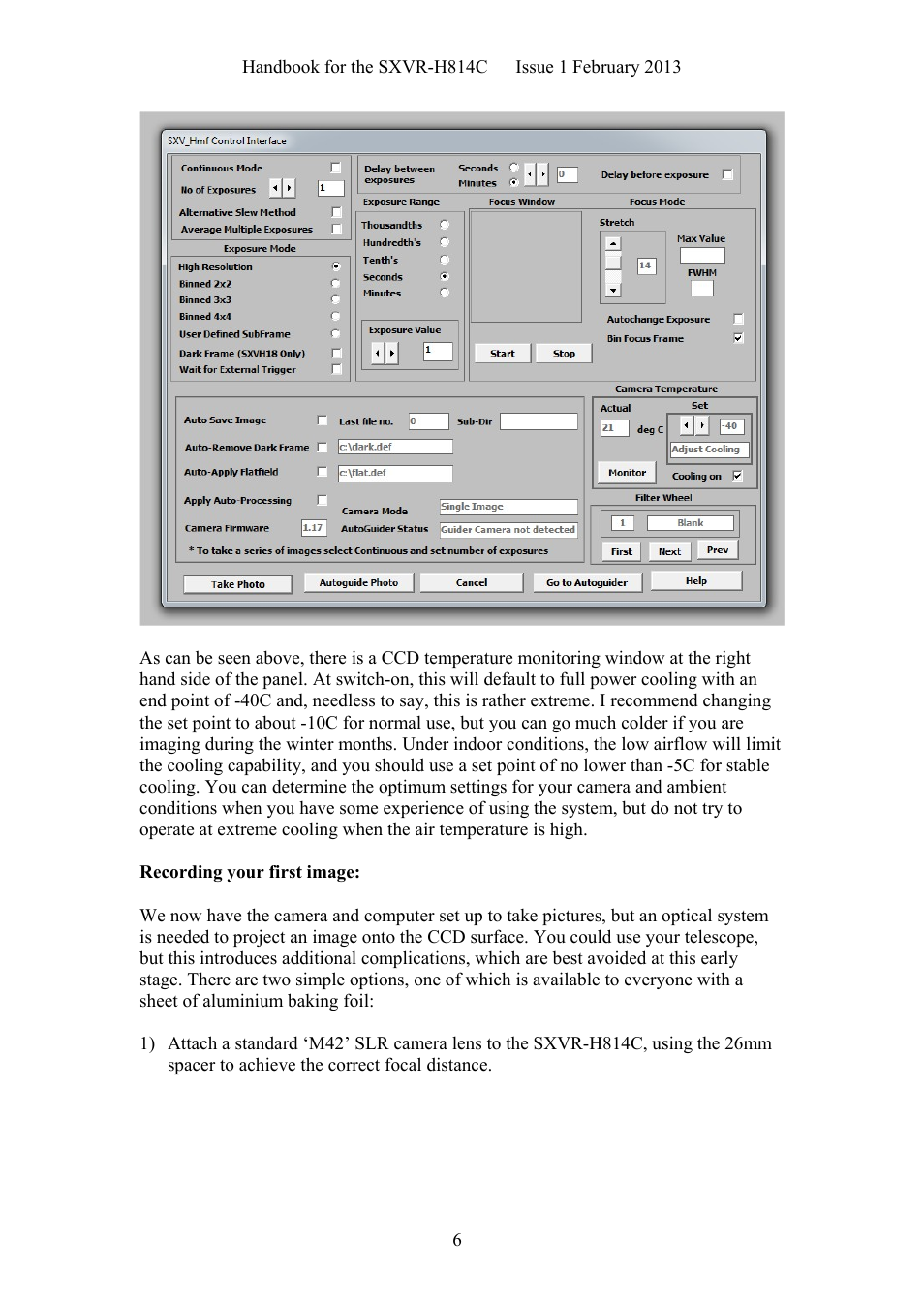 Starlight Xpress SXVR-H814C User Manual | Page 6 / 32