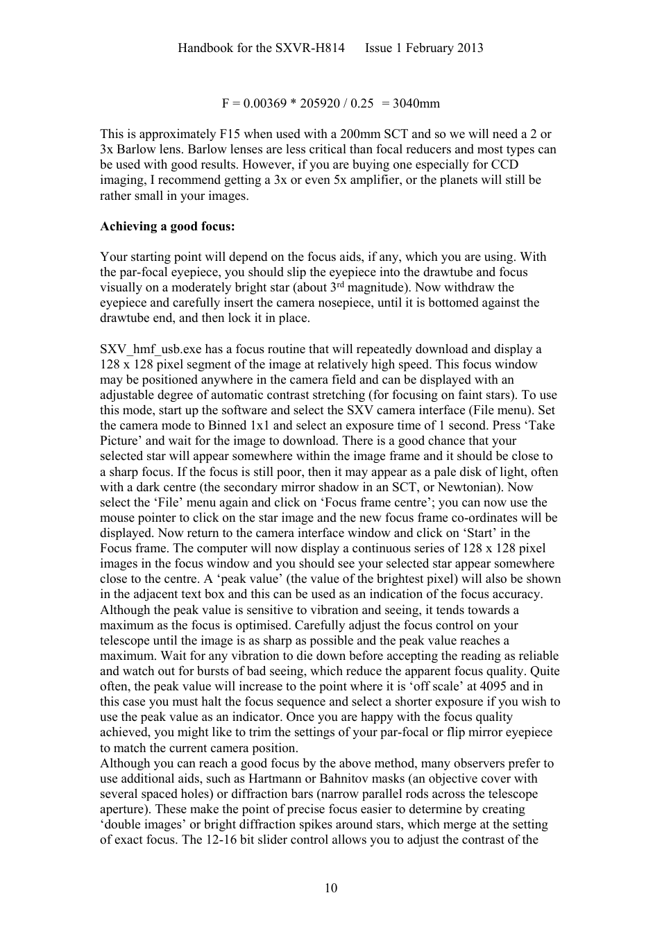 Starlight Xpress SXVR-H814 User Manual | Page 10 / 28