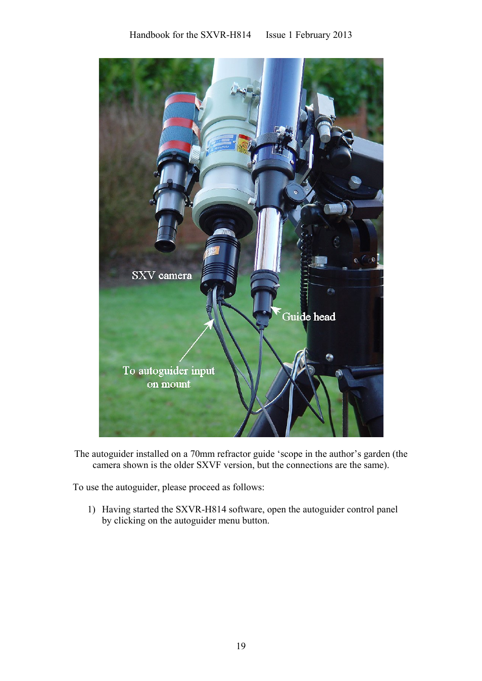 Starlight Xpress SXVR-H814 User Manual | Page 19 / 28