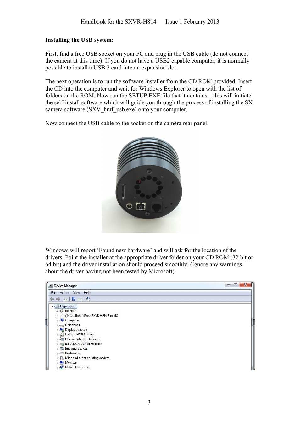 Starlight Xpress SXVR-H814 User Manual | Page 3 / 28