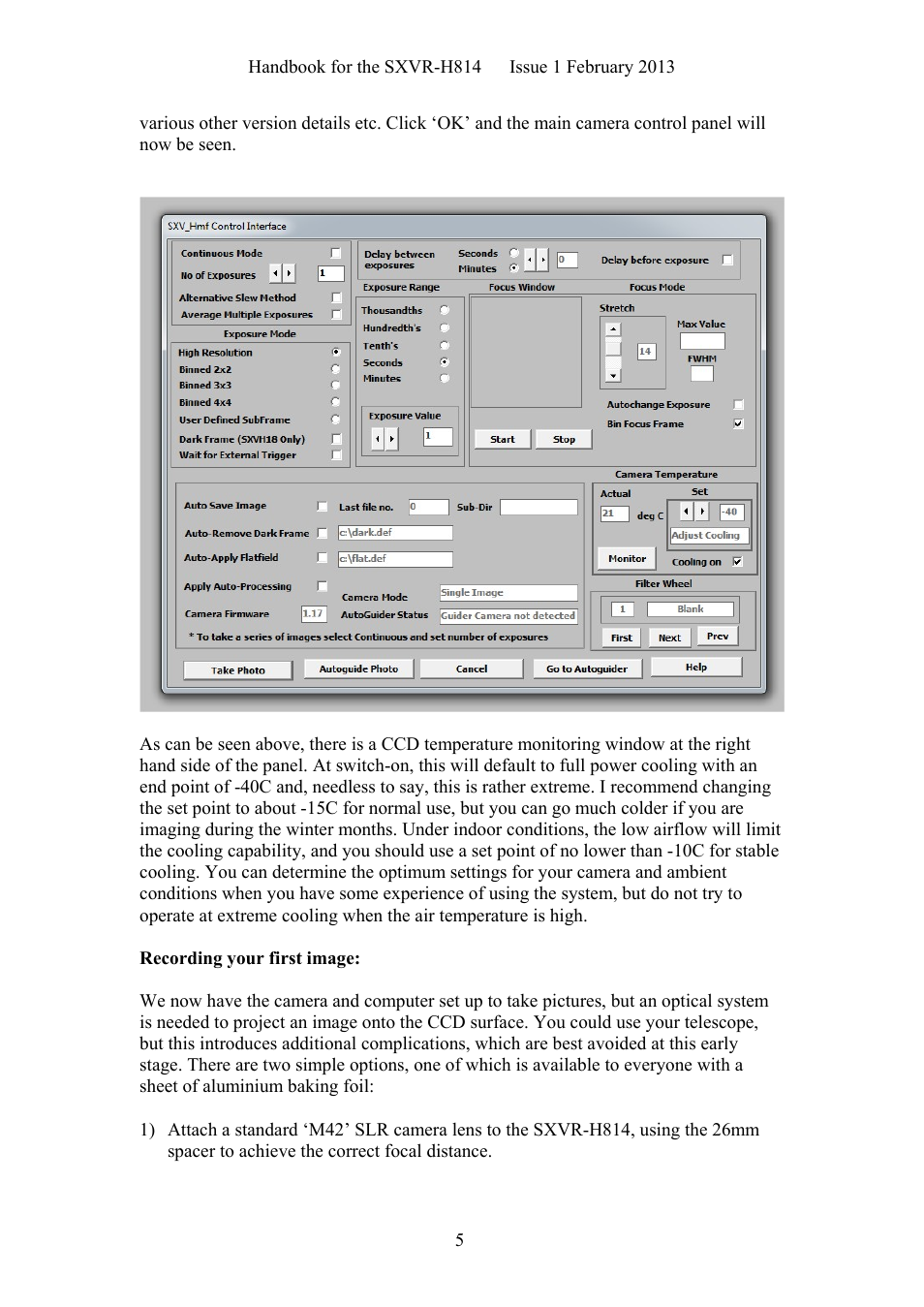 Starlight Xpress SXVR-H814 User Manual | Page 5 / 28