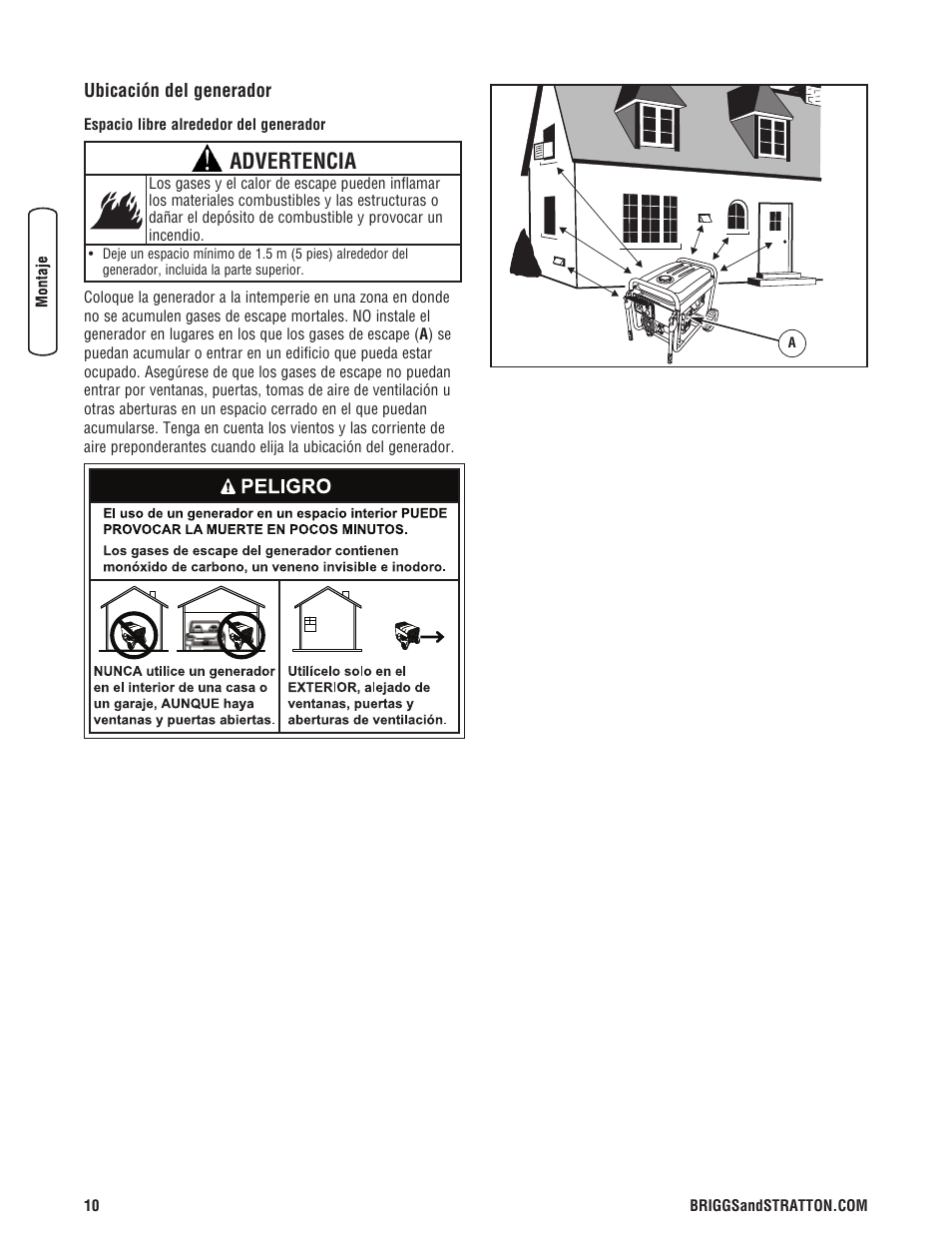 Advertencia | Briggs & Stratton 8000 Watt Portable Generator User Manual | Page 38 / 56