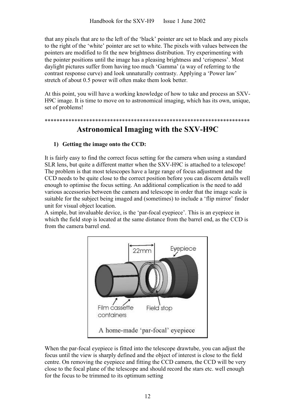 Astronomical imaging with the sxv-h9c | Starlight Xpress SXV-H9C User Manual | Page 12 / 32