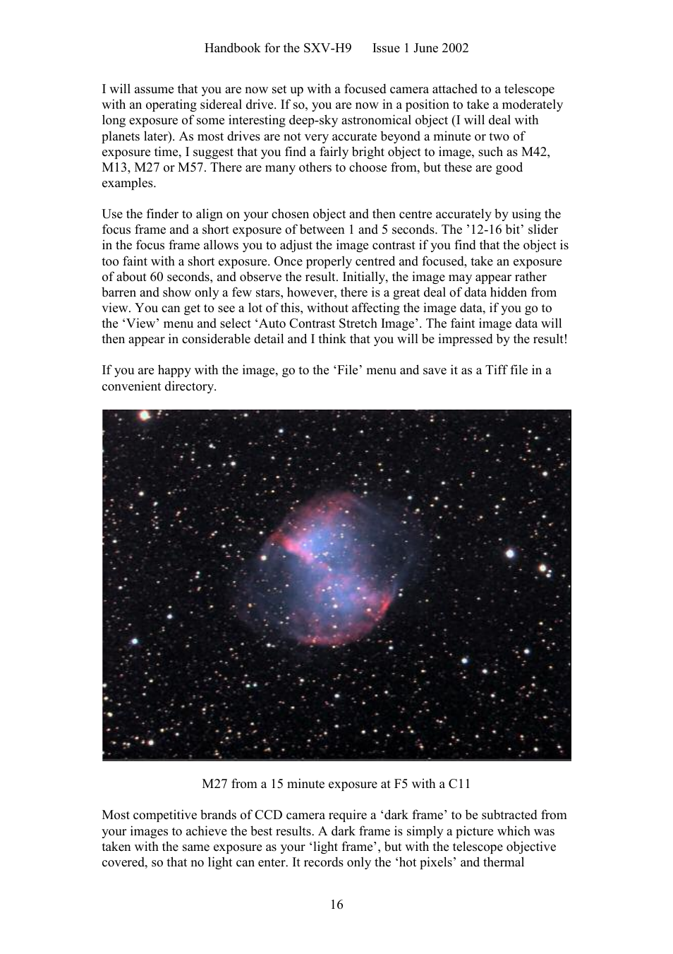 Starlight Xpress SXV-H9C User Manual | Page 16 / 32