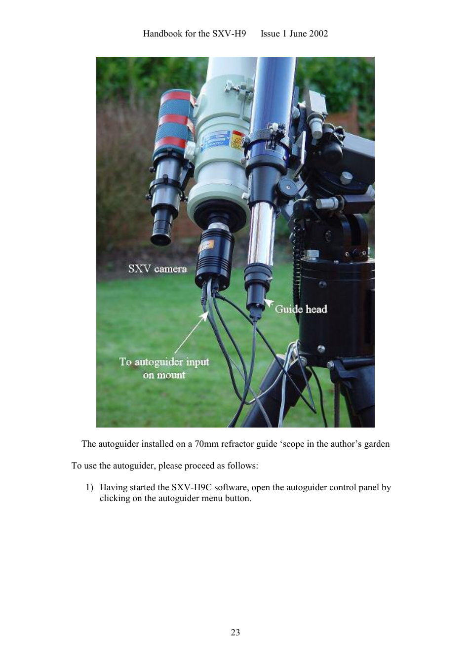 Starlight Xpress SXV-H9C User Manual | Page 23 / 32