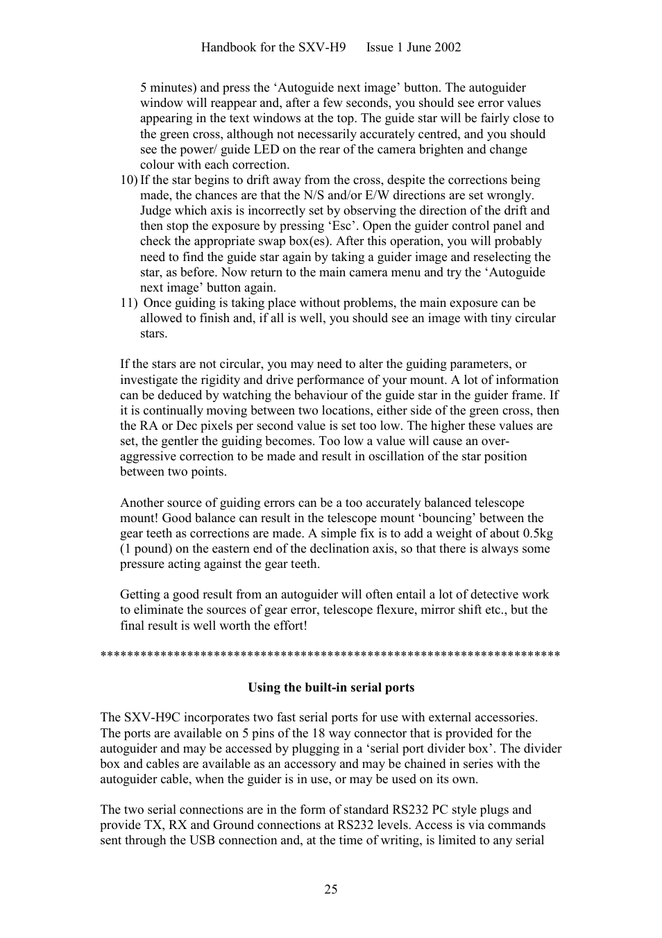 Starlight Xpress SXV-H9C User Manual | Page 25 / 32