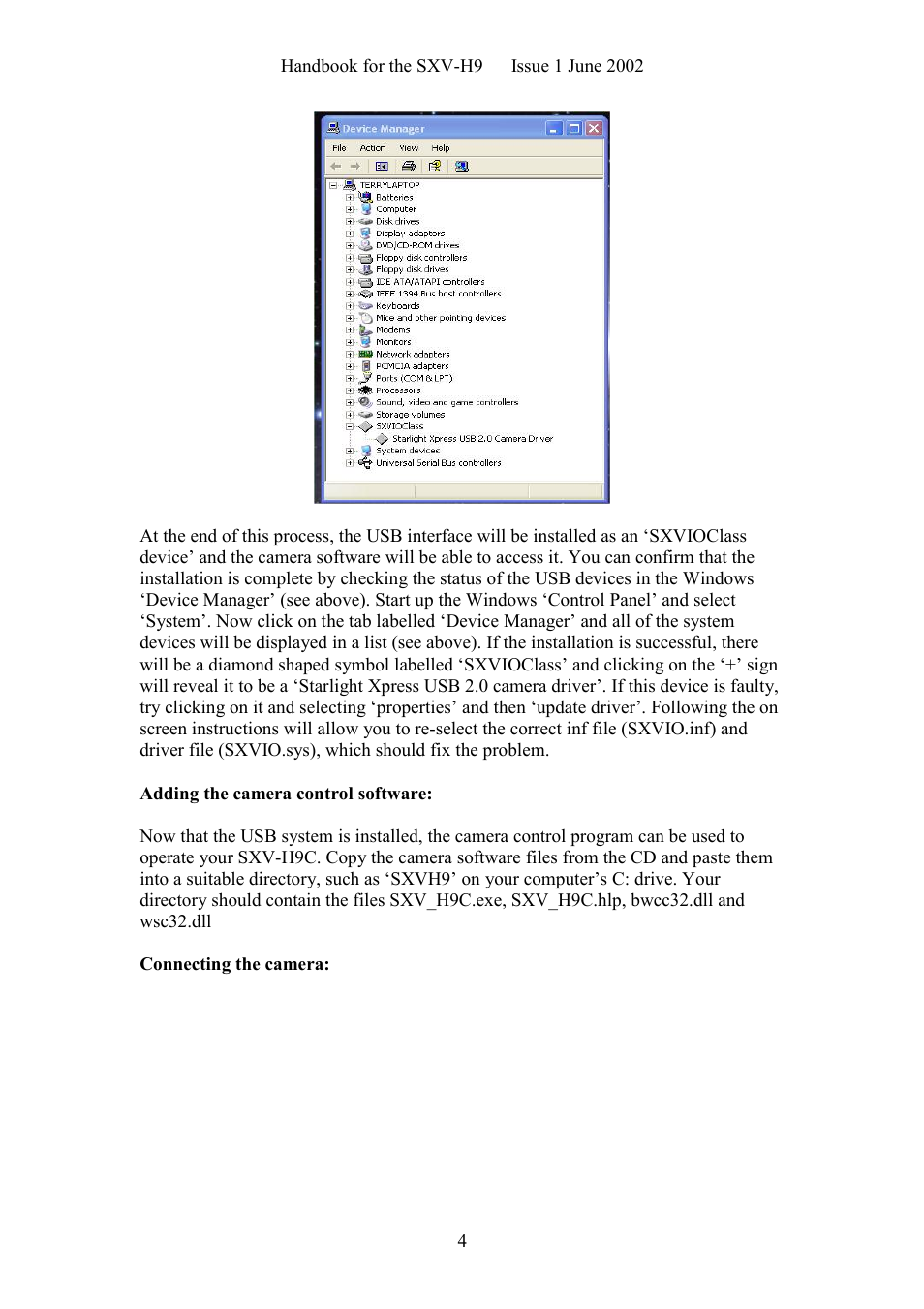 Starlight Xpress SXV-H9C User Manual | Page 4 / 32
