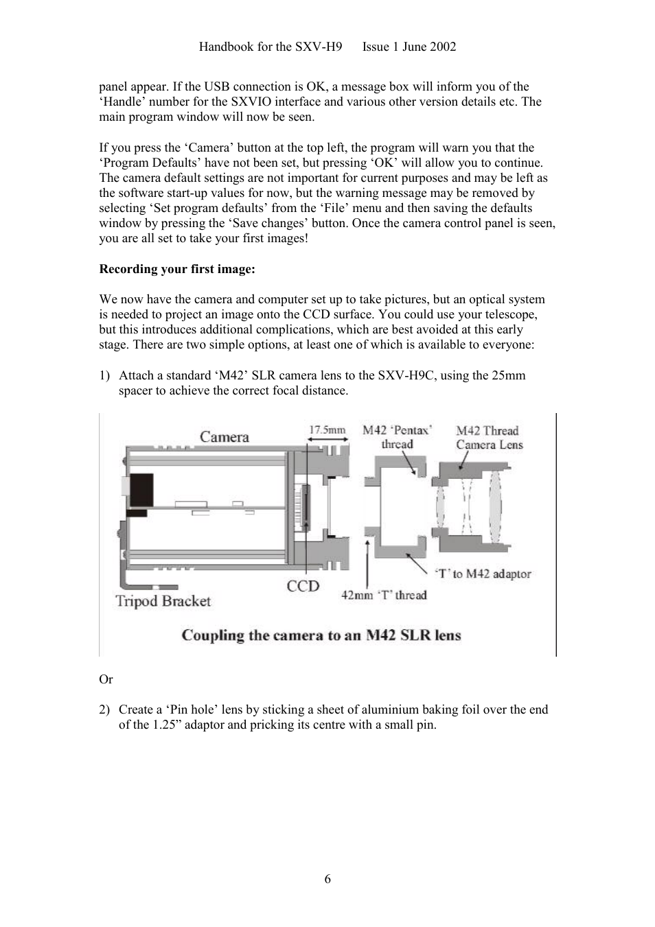 Starlight Xpress SXV-H9C User Manual | Page 6 / 32