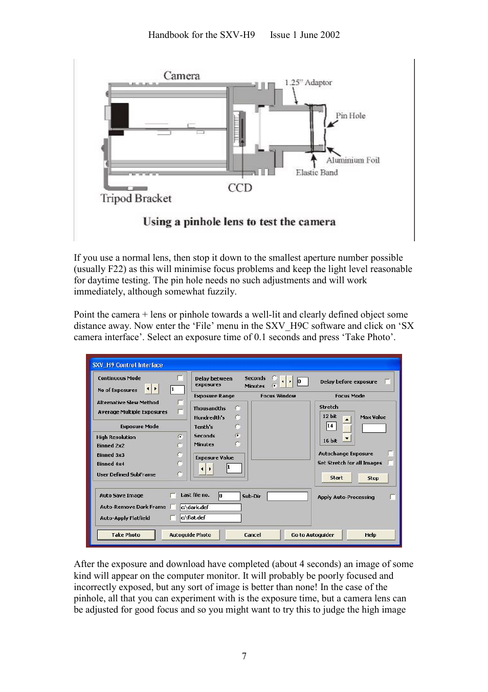 Starlight Xpress SXV-H9C User Manual | Page 7 / 32