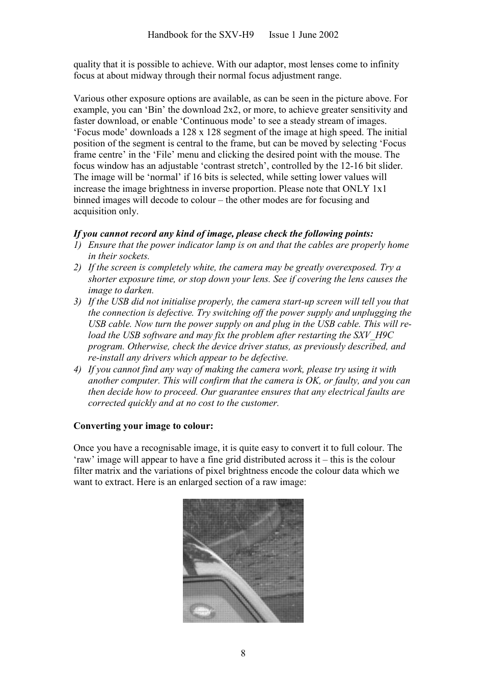 Starlight Xpress SXV-H9C User Manual | Page 8 / 32