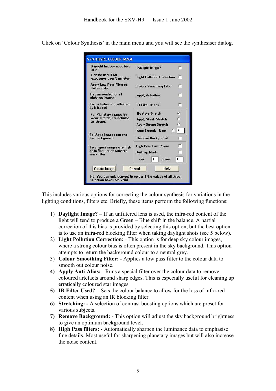 Starlight Xpress SXV-H9C User Manual | Page 9 / 32