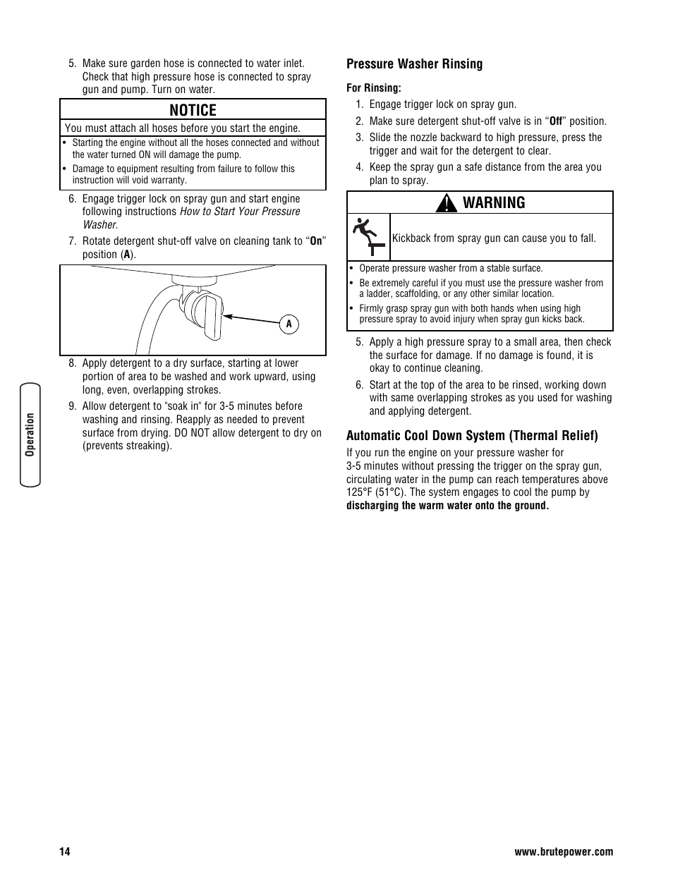 Notice, Warning | Briggs & Stratton BRUTE 2500 PSI User Manual | Page 16 / 56