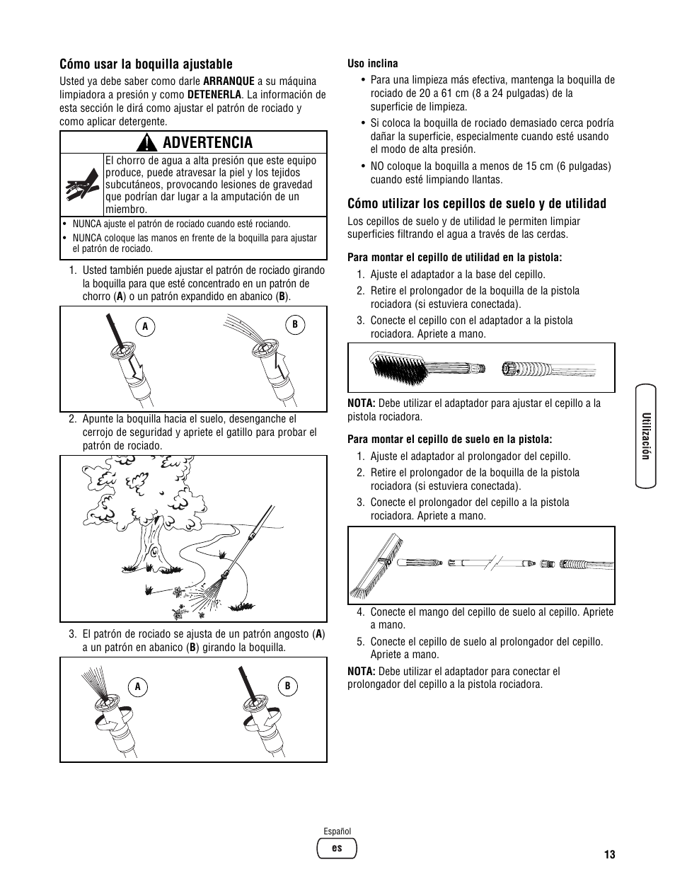 Advertencia | Briggs & Stratton BRUTE 2500 PSI User Manual | Page 43 / 56
