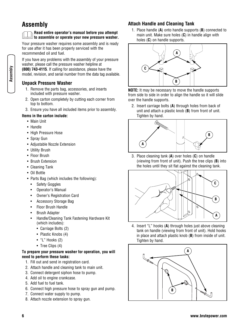 Assembly | Briggs & Stratton BRUTE 2500 PSI User Manual | Page 8 / 56