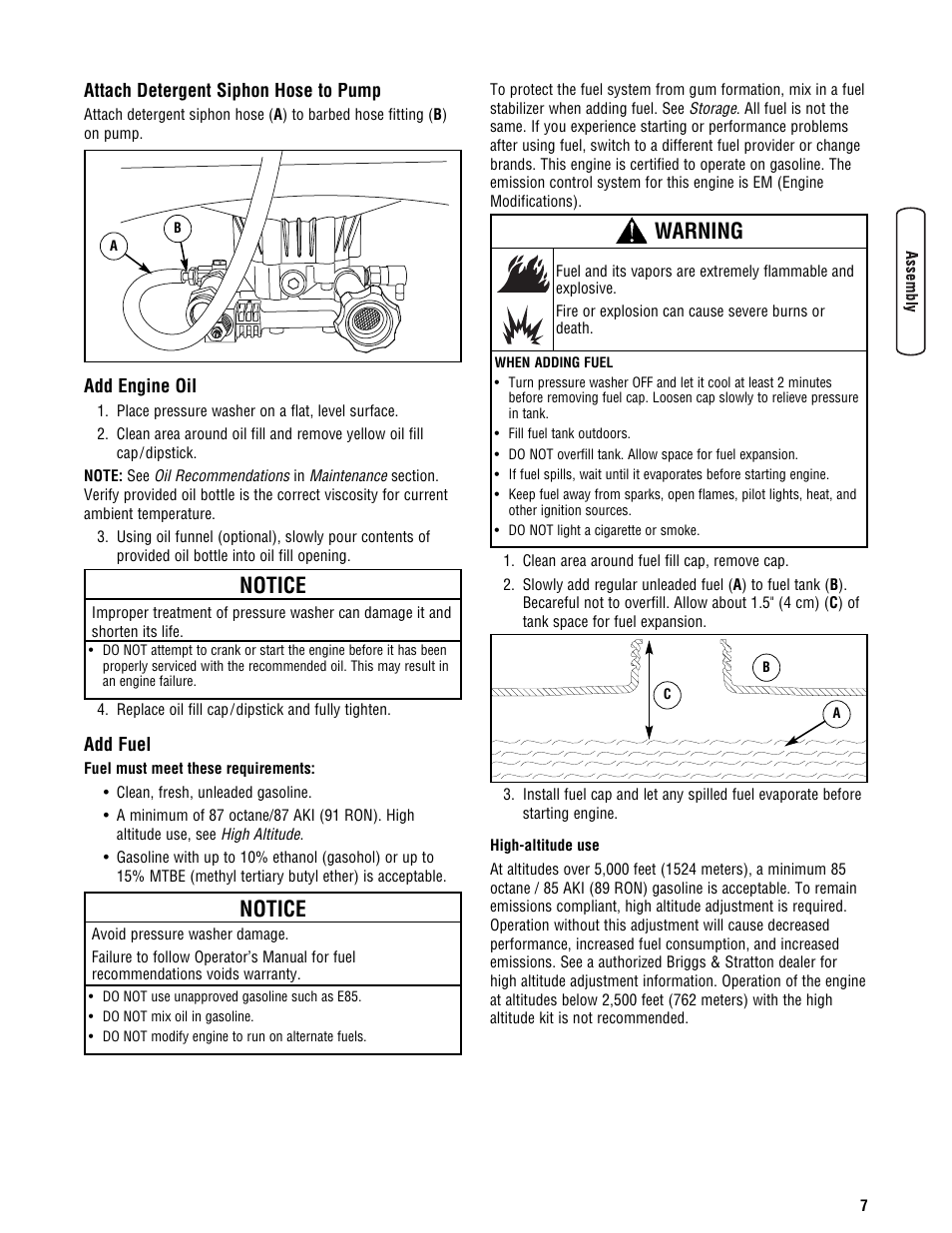Notice, Warning | Briggs & Stratton BRUTE 2500 PSI User Manual | Page 9 / 56