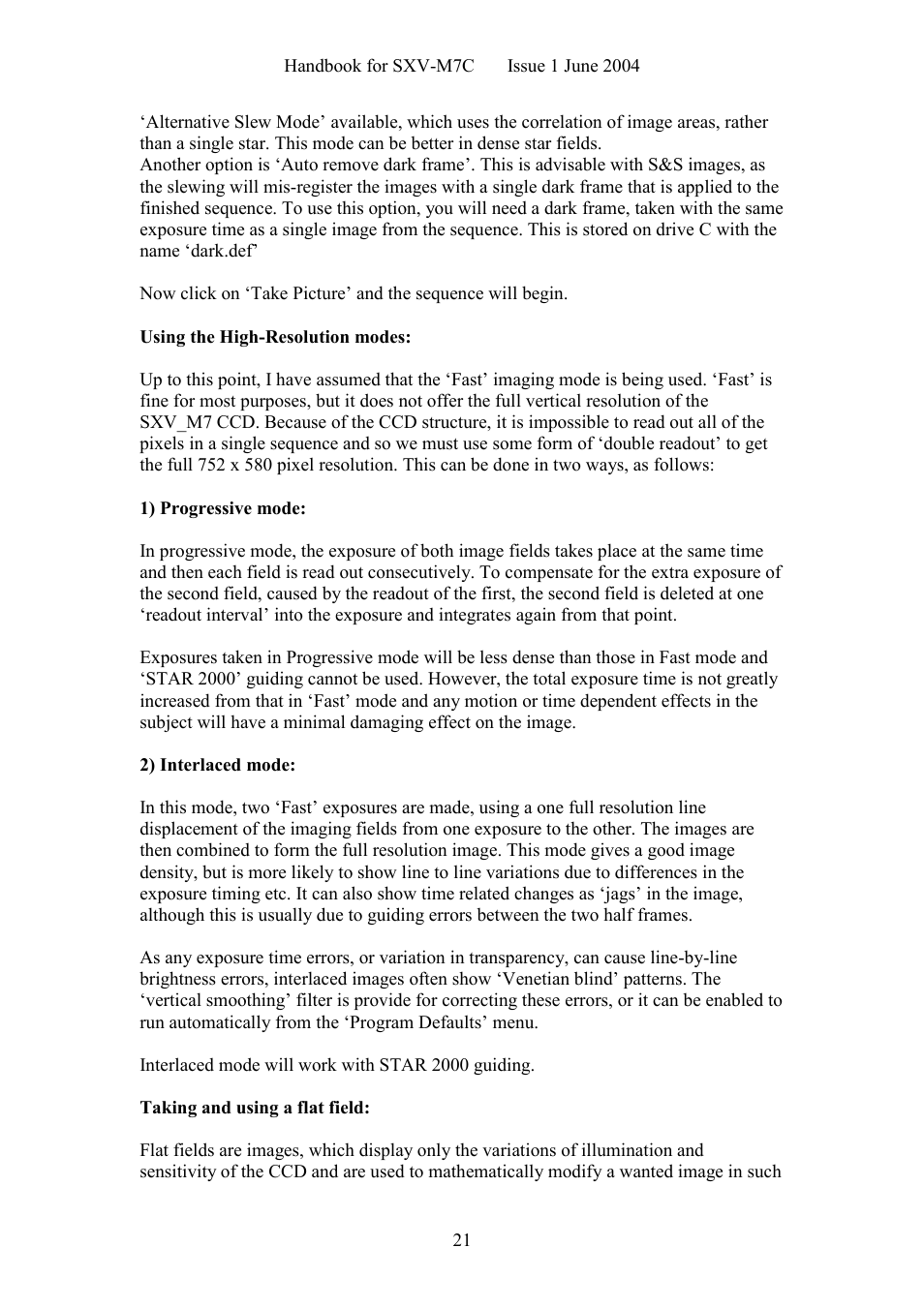 Starlight Xpress SXV-M7C User Manual | Page 21 / 35