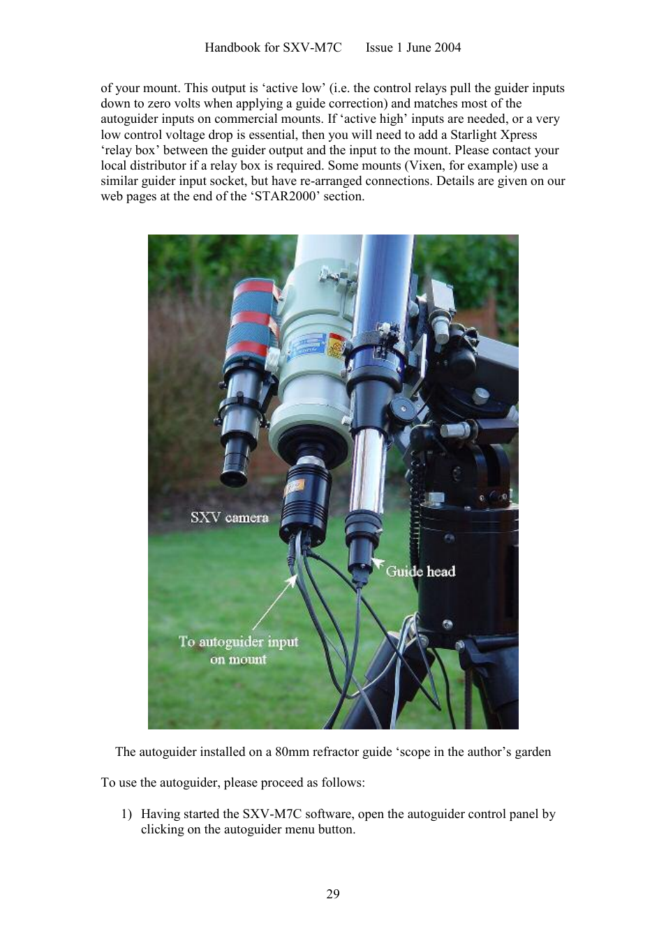 Starlight Xpress SXV-M7C User Manual | Page 29 / 35