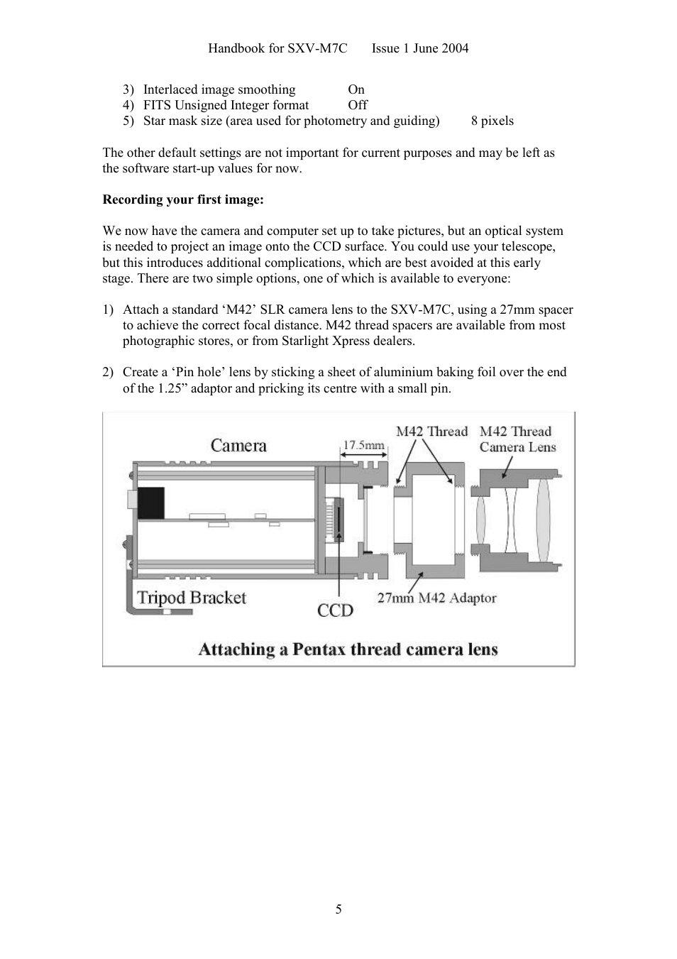 Starlight Xpress SXV-M7C User Manual | Page 5 / 35