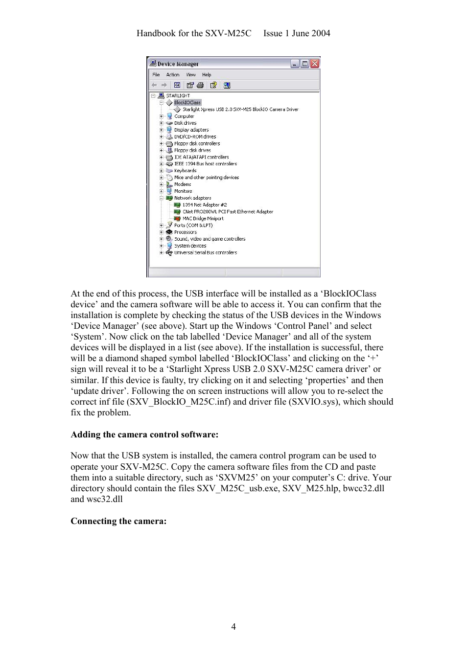 Starlight Xpress SXV-M25C User Manual | Page 4 / 33