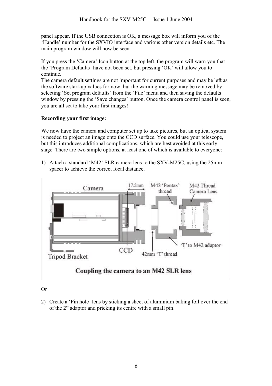 Starlight Xpress SXV-M25C User Manual | Page 6 / 33