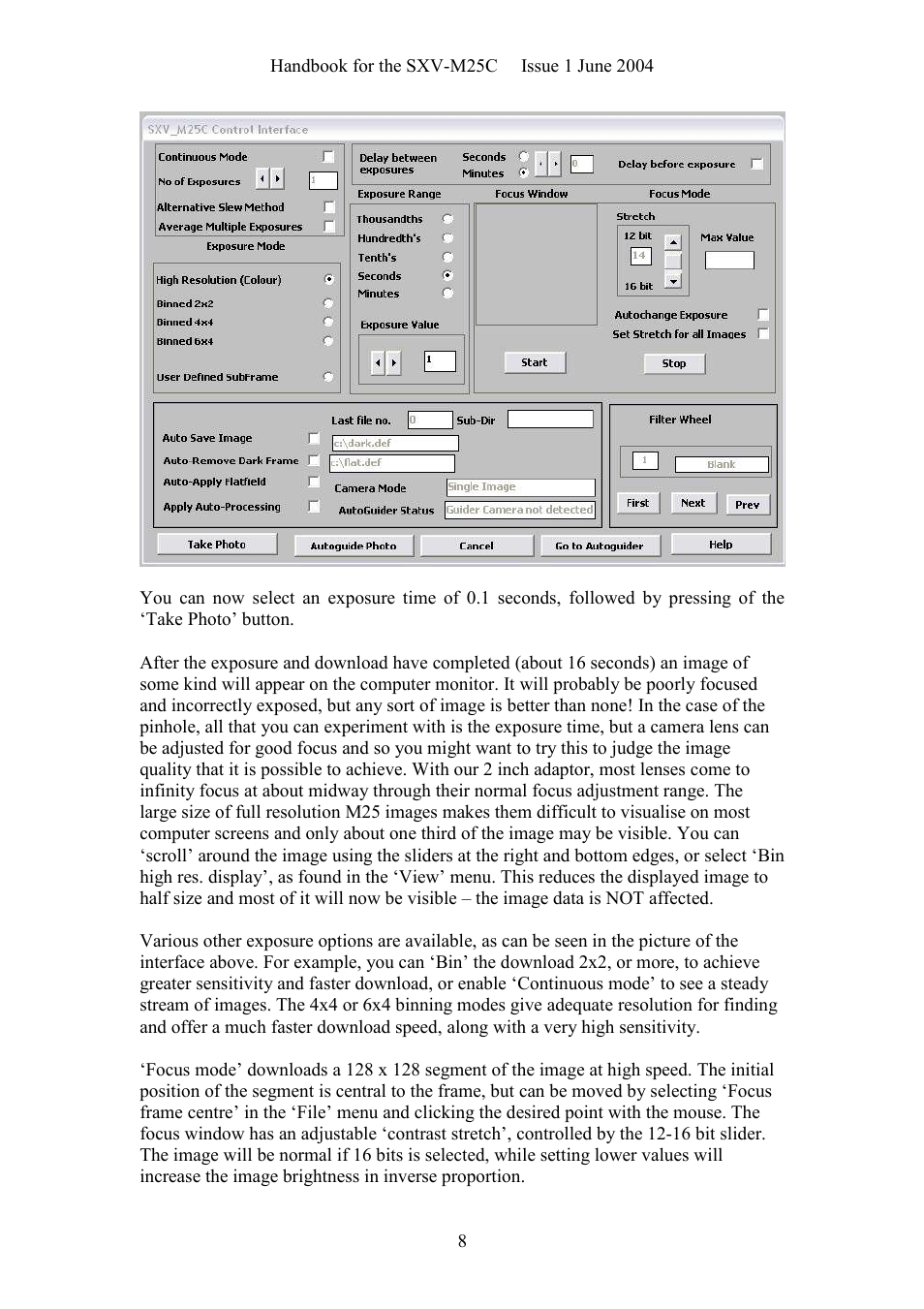 Starlight Xpress SXV-M25C User Manual | Page 8 / 33