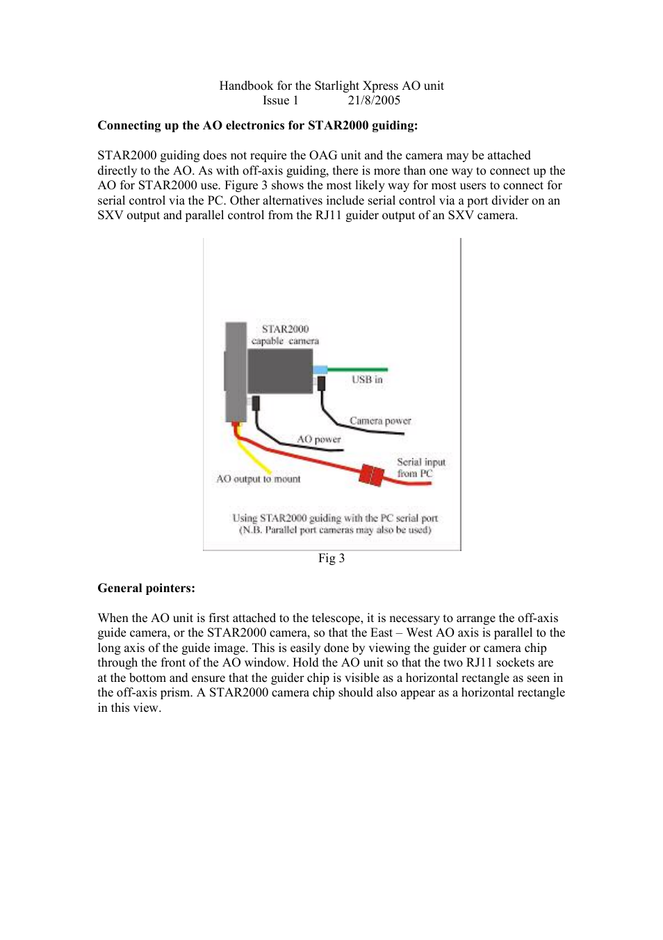 Starlight Xpress SXV-AO unit User Manual | Page 6 / 13
