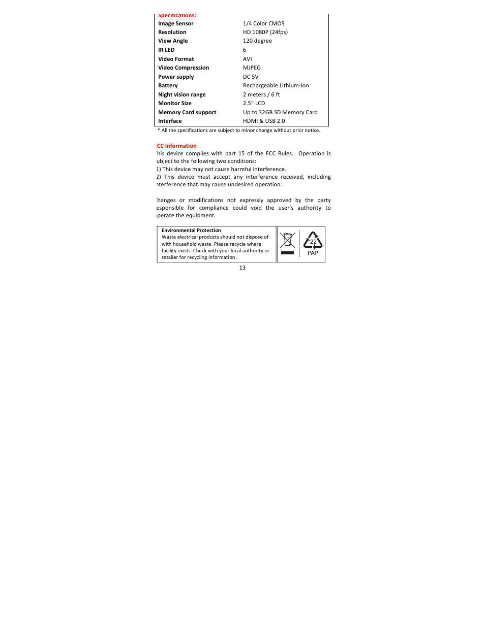 Stealth Cam STC-DASHCAM Dash Cam User Manual | Page 13 / 13