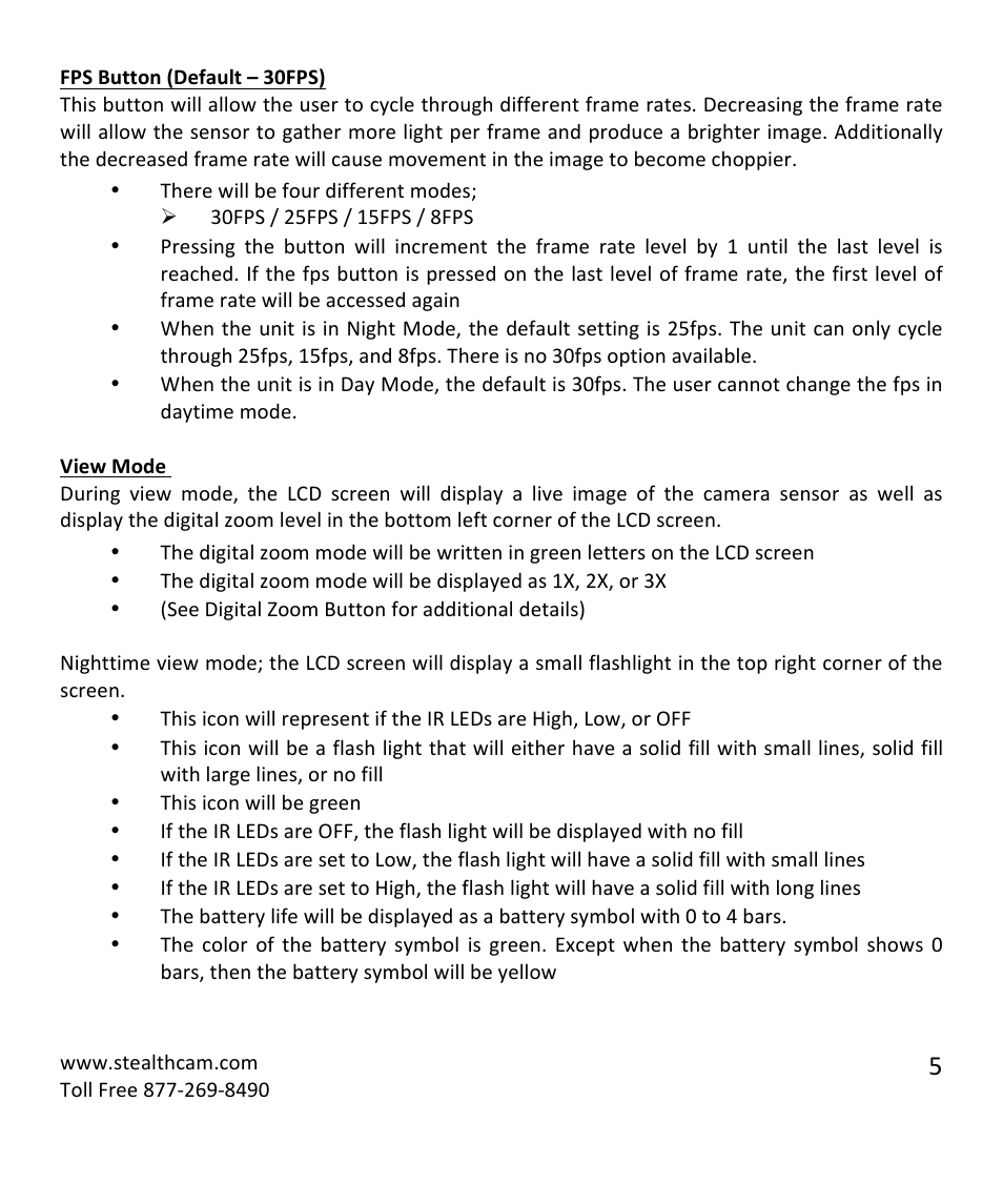 Stealth Cam STC-NVM Night Vision Monocular User Manual | Page 5 / 7