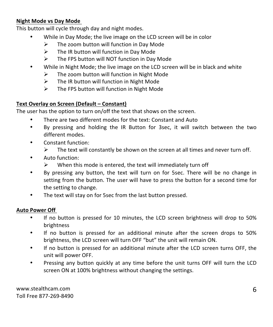 Stealth Cam STC-NVM Night Vision Monocular User Manual | Page 6 / 7