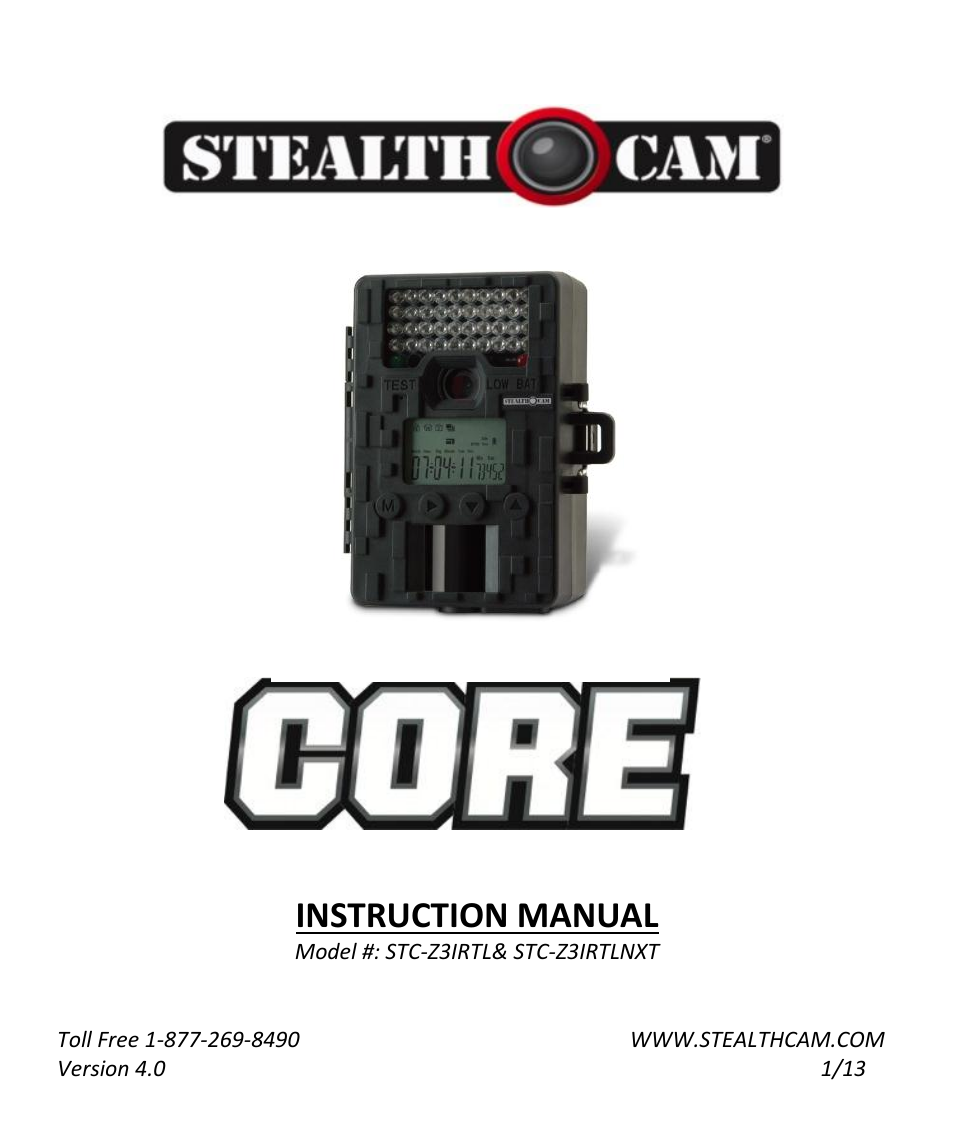 Stealth Cam STC-Z3IRTL Core User Manual | 38 pages