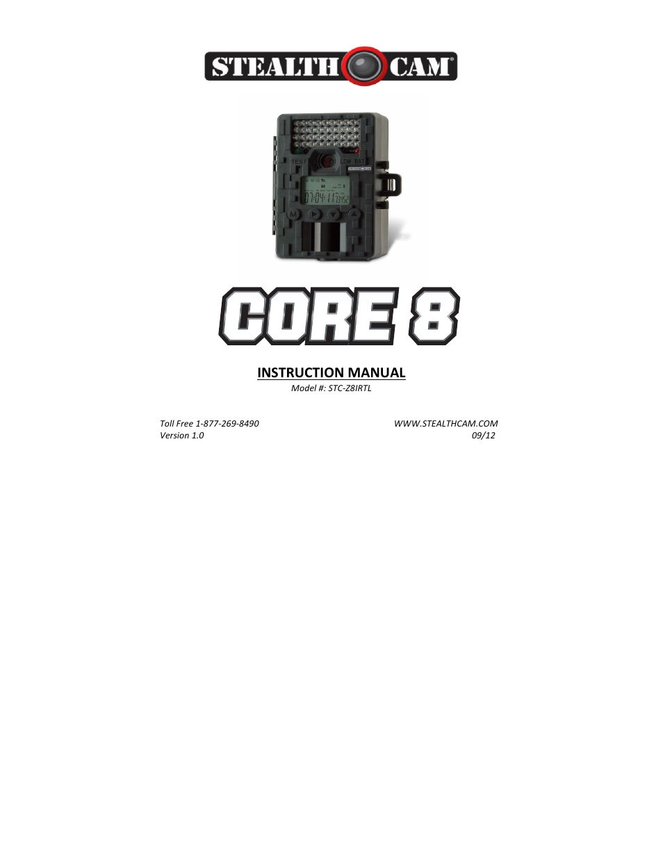 Stealth Cam STC-Z8IRTL Core 8 User Manual | 38 pages