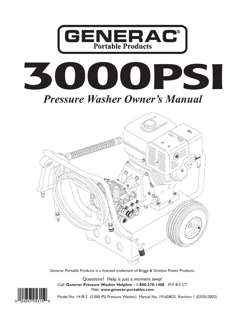 Briggs & Stratton 1418-2 User Manual | 24 pages