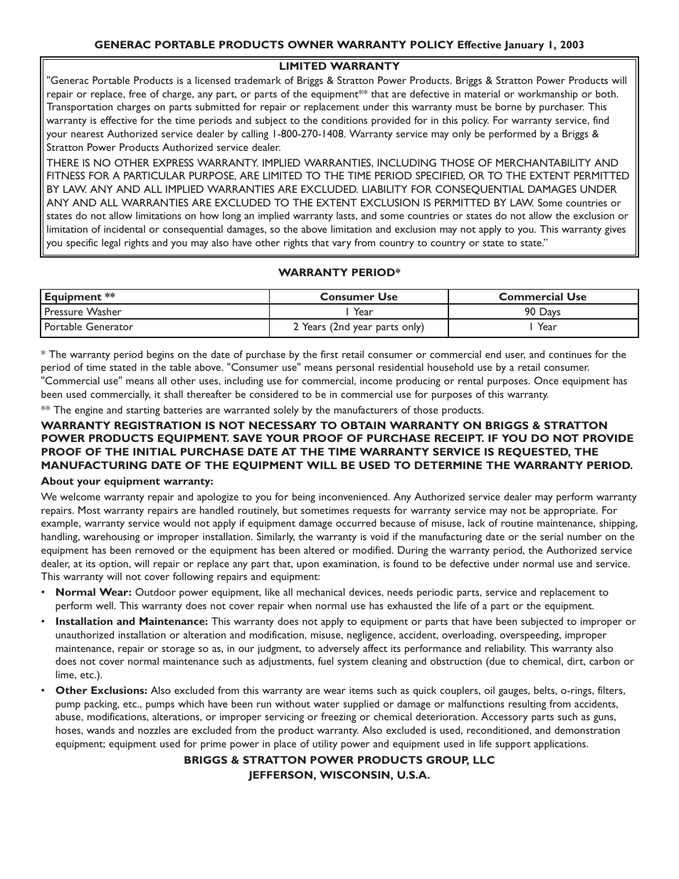 Briggs & Stratton 1418-2 User Manual | Page 24 / 24