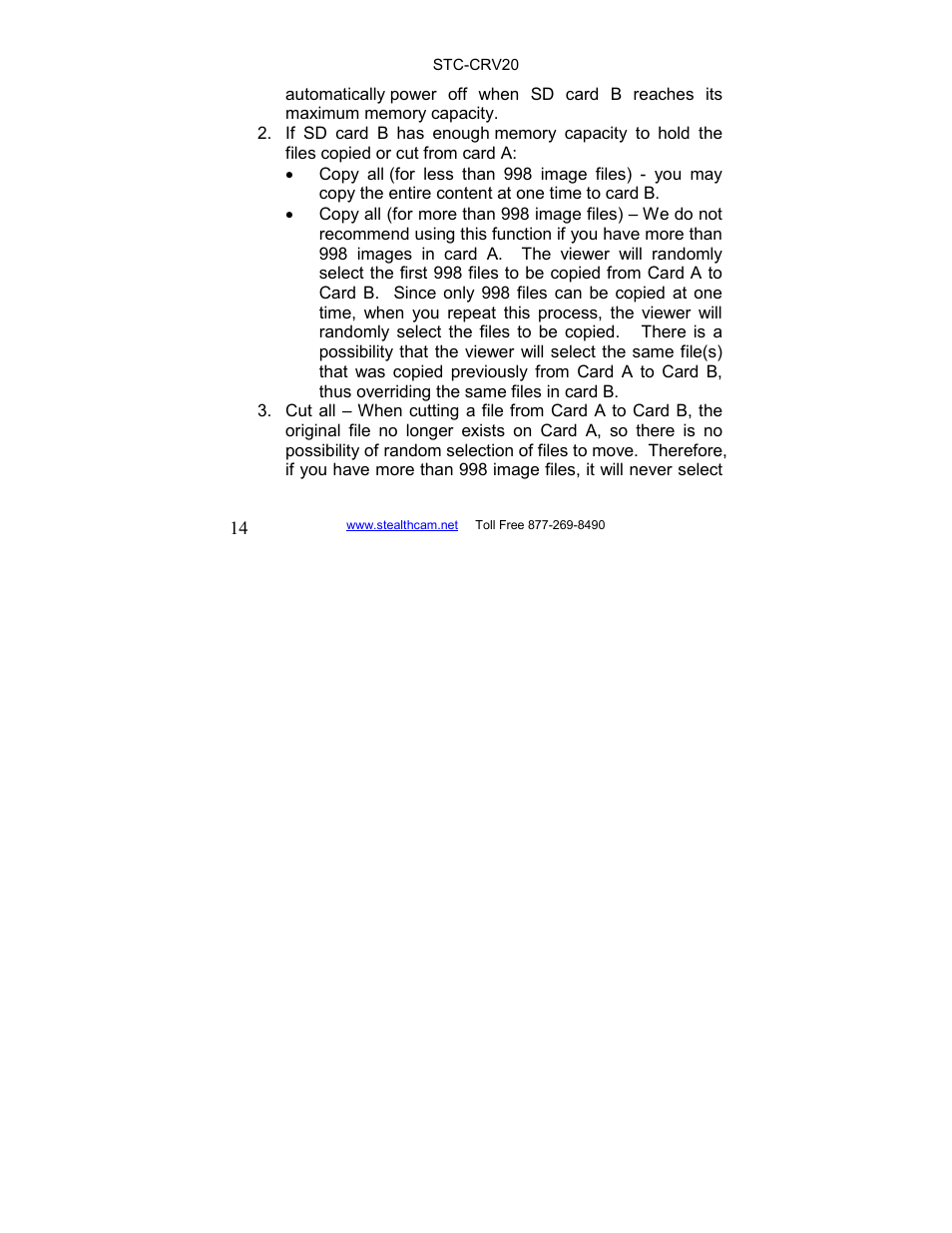 Stealth Cam STC-CRV20 LCD Memory Card Viewer User Manual | Page 14 / 22