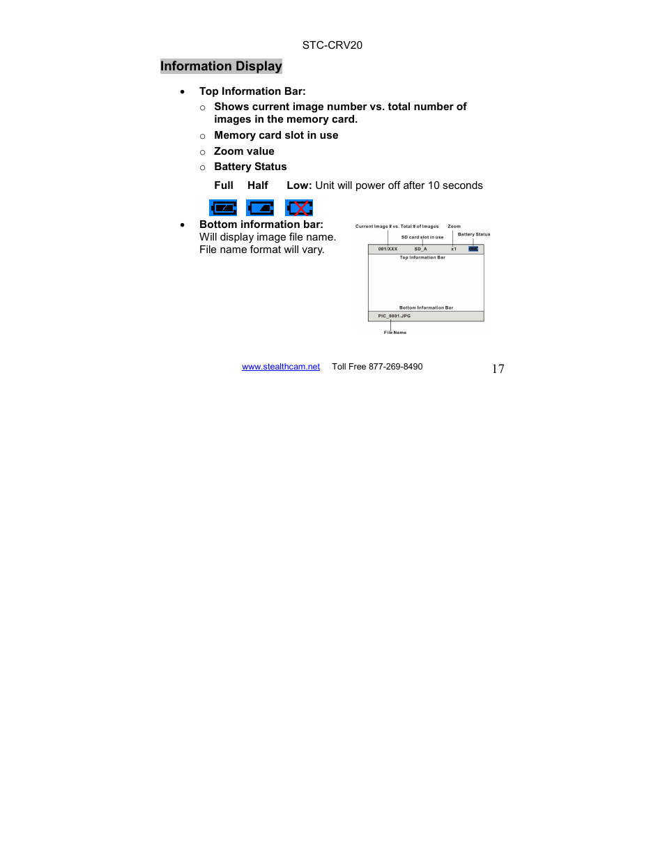 Stealth Cam STC-CRV20 LCD Memory Card Viewer User Manual | Page 17 / 22