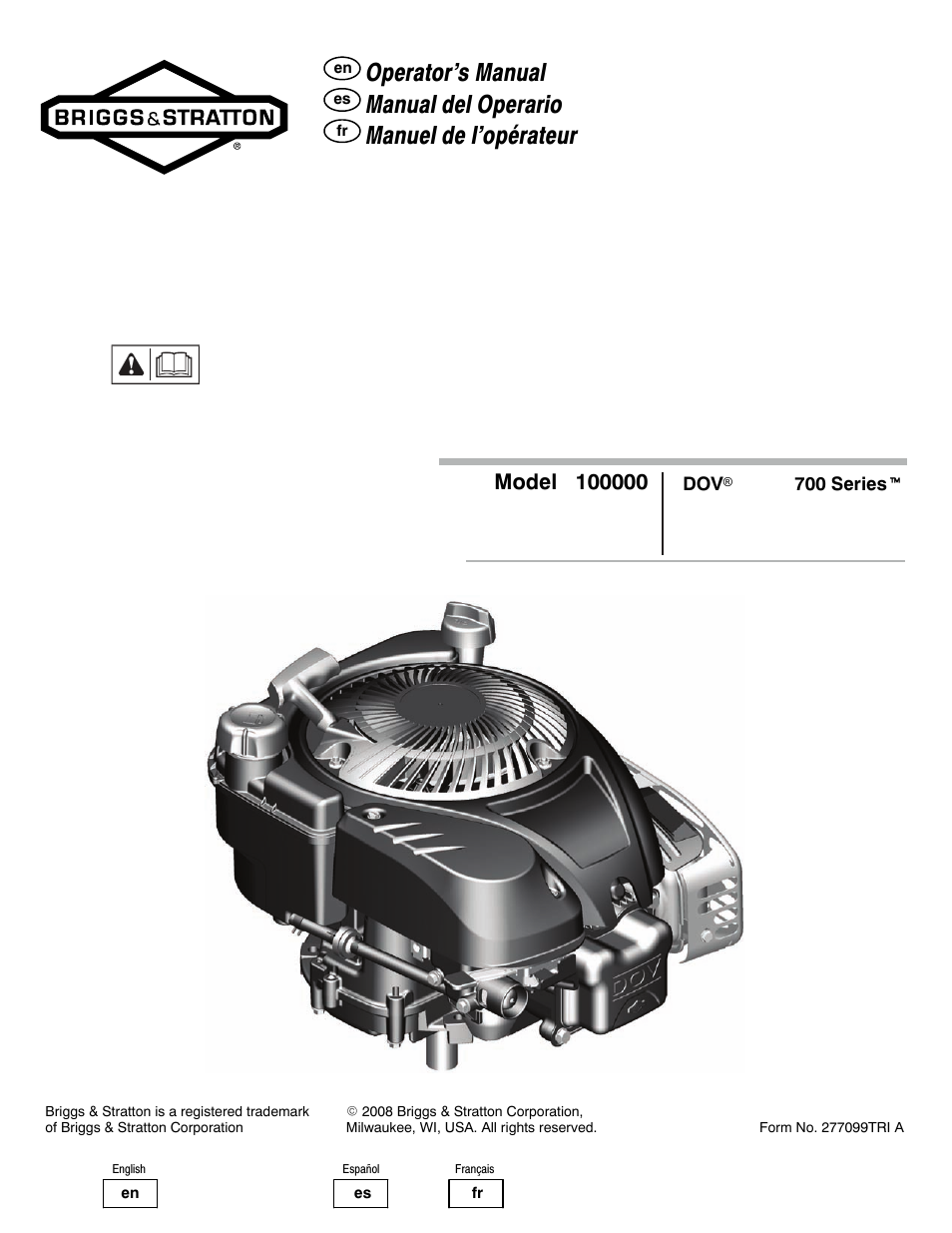 Briggs & Stratton 100000 User Manual | 28 pages