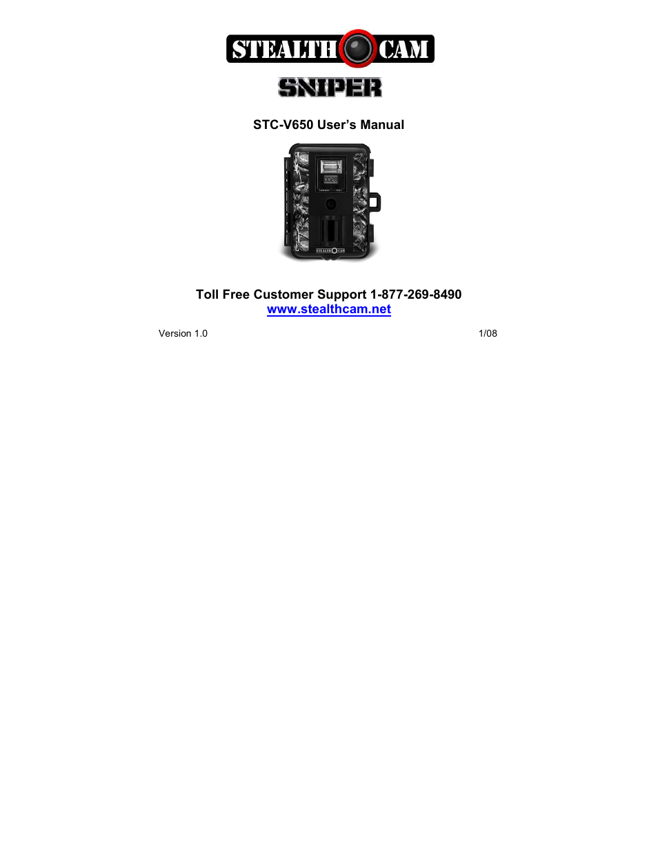 Stealth Cam STC-V650MTR Sniper User Manual | 40 pages