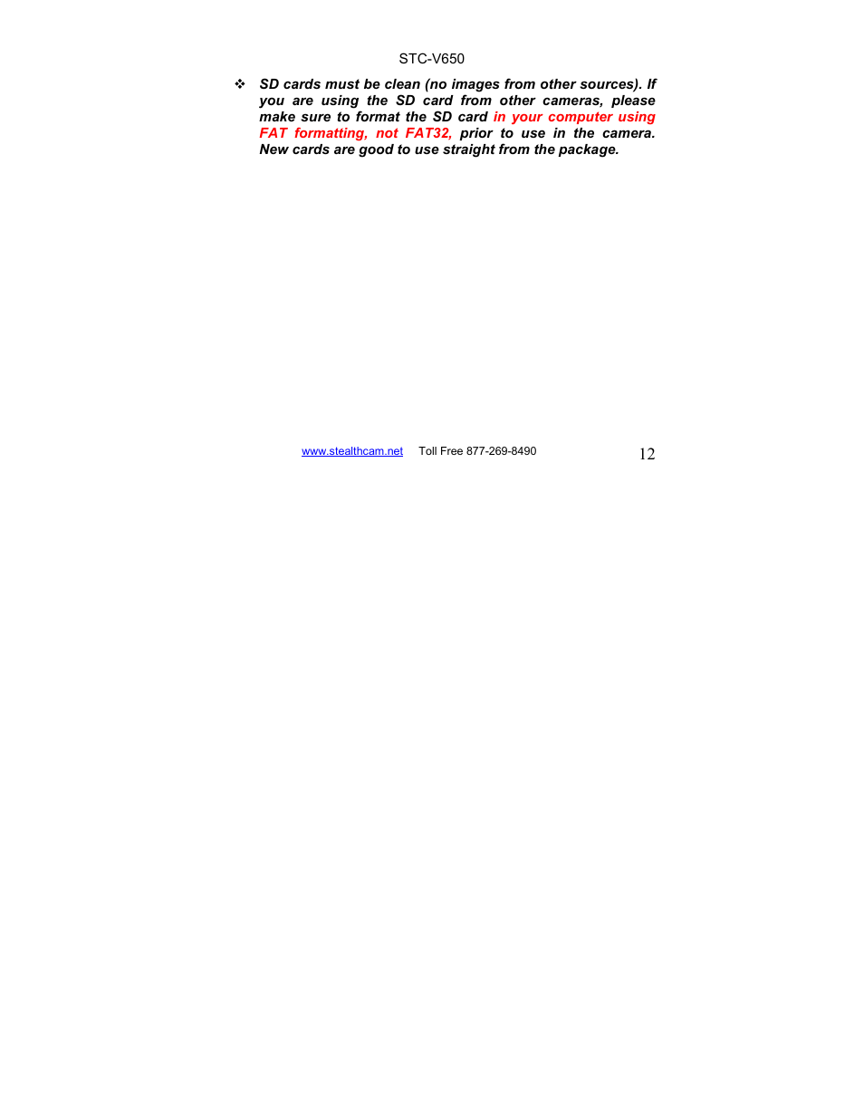 Stealth Cam STC-V650MTR Sniper User Manual | Page 12 / 40