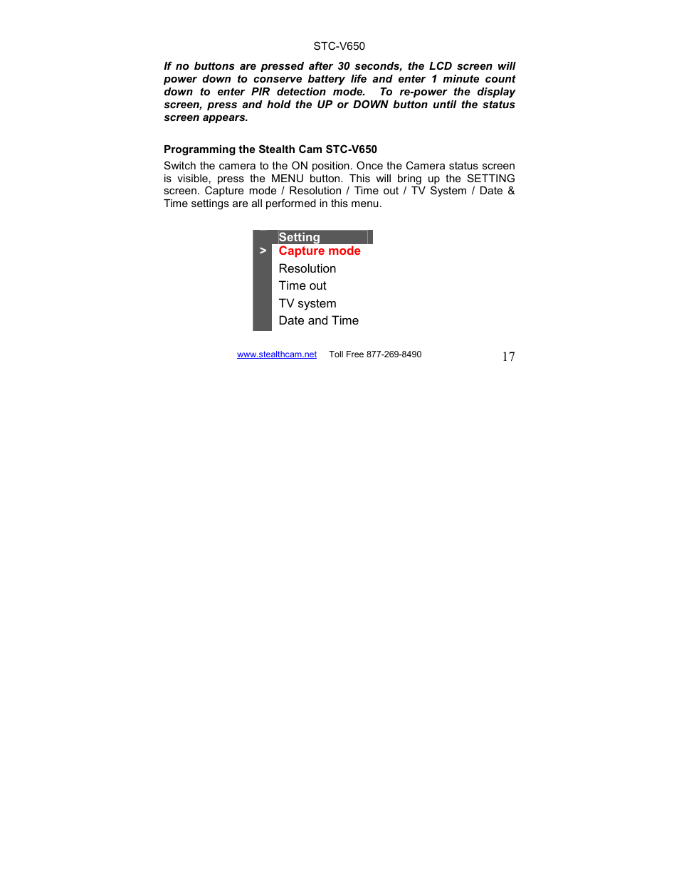 Stealth Cam STC-V650MTR Sniper User Manual | Page 17 / 40