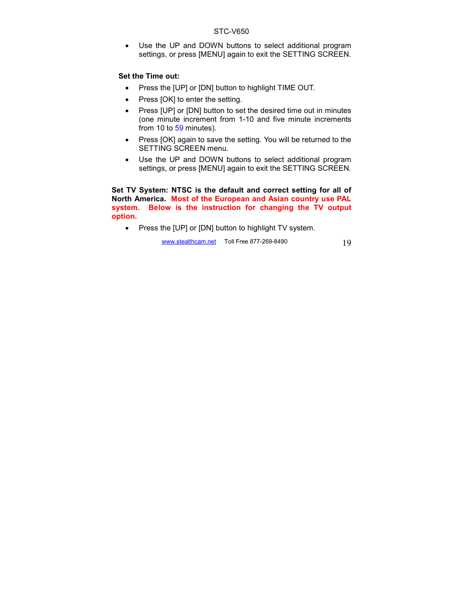 Stealth Cam STC-V650MTR Sniper User Manual | Page 19 / 40