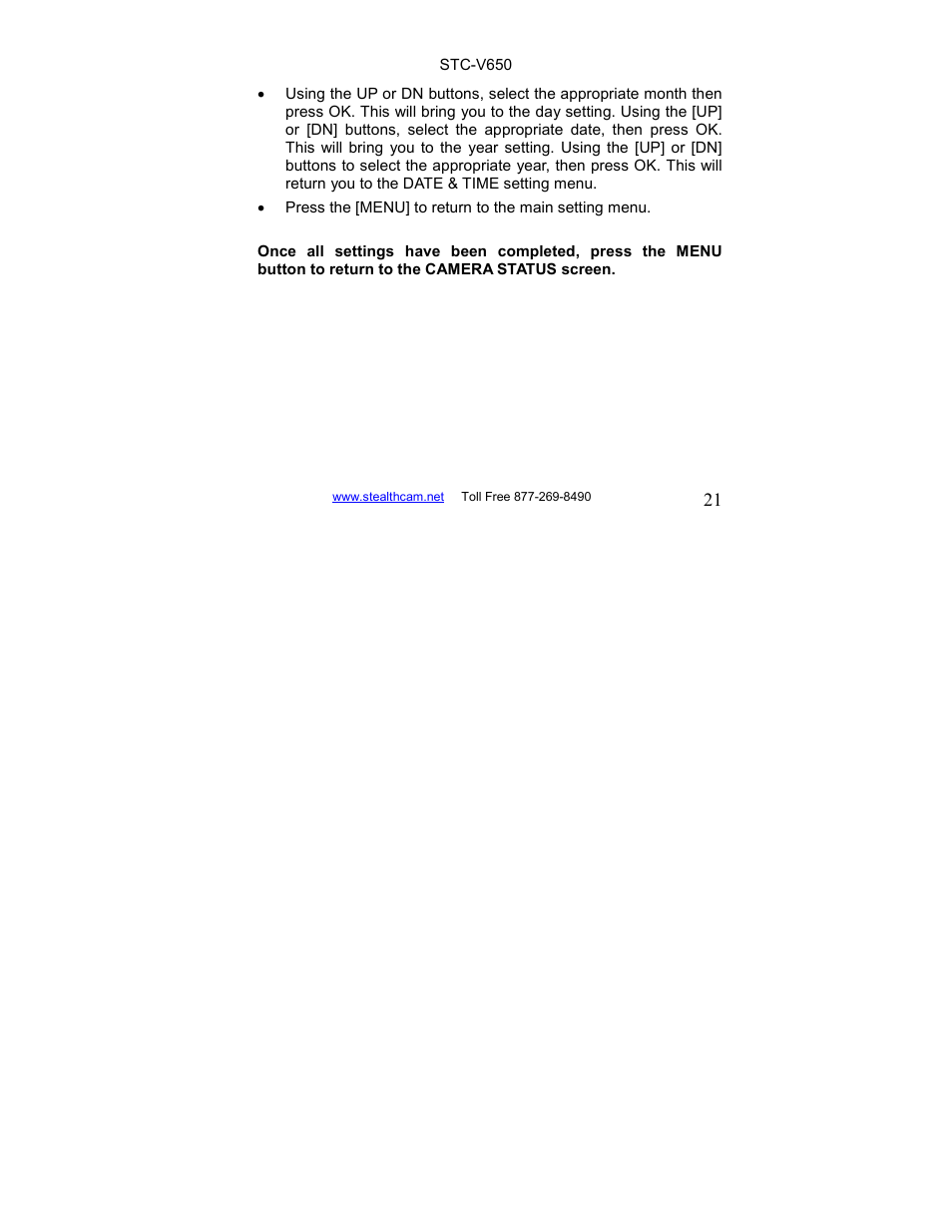 Stealth Cam STC-V650MTR Sniper User Manual | Page 21 / 40