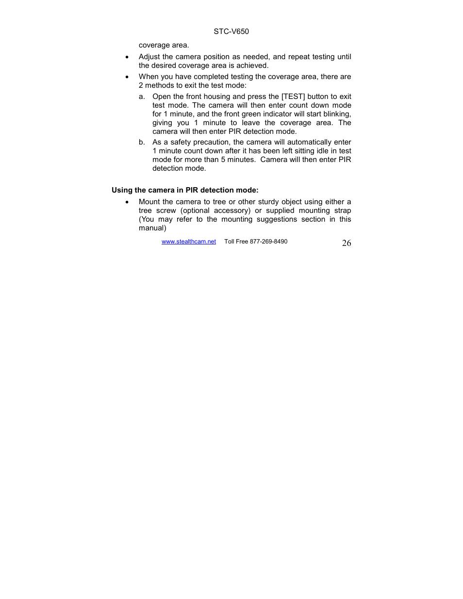 Stealth Cam STC-V650MTR Sniper User Manual | Page 26 / 40