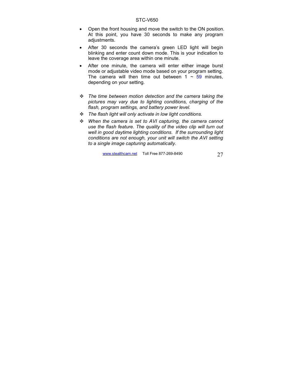 Stealth Cam STC-V650MTR Sniper User Manual | Page 27 / 40