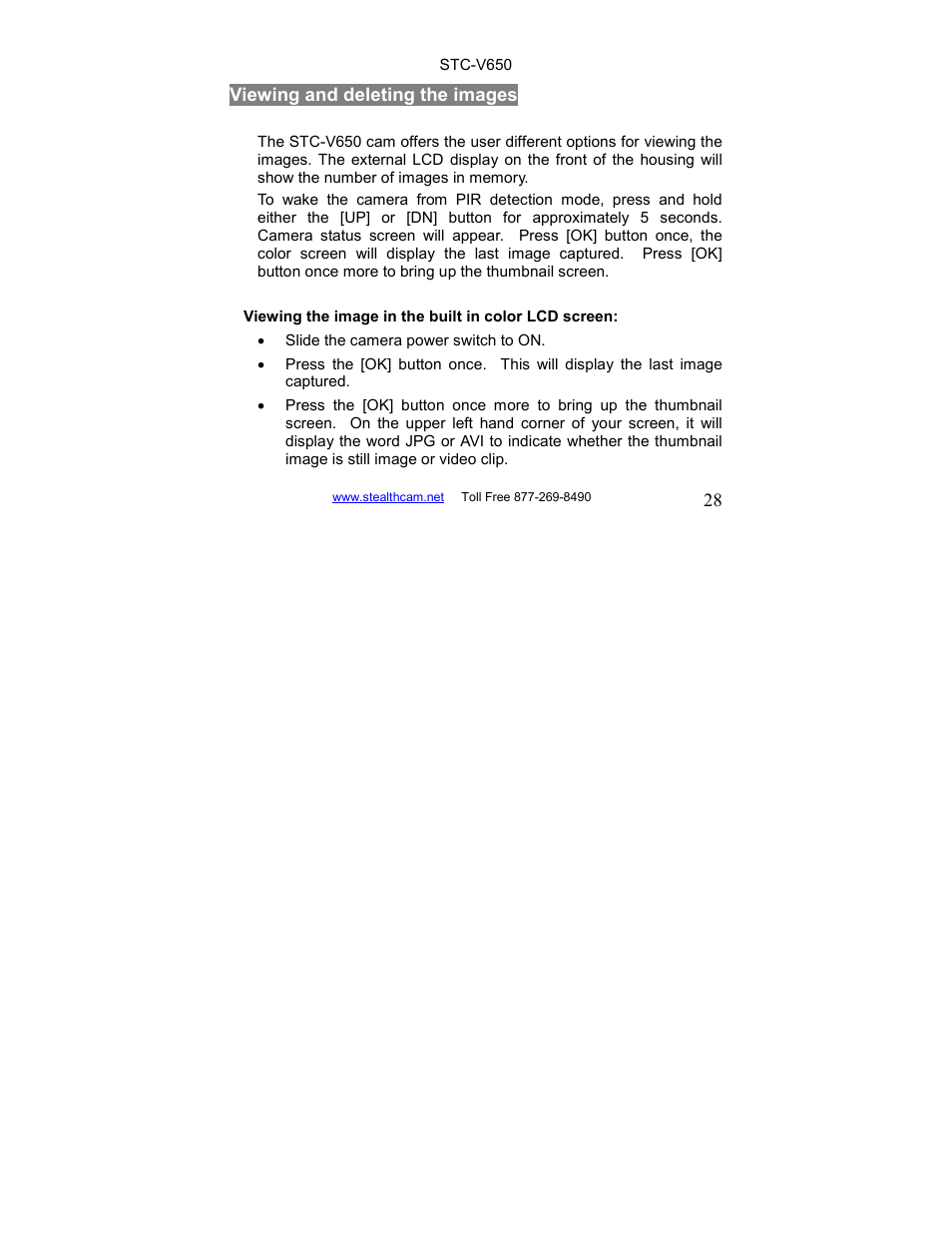 Stealth Cam STC-V650MTR Sniper User Manual | Page 28 / 40