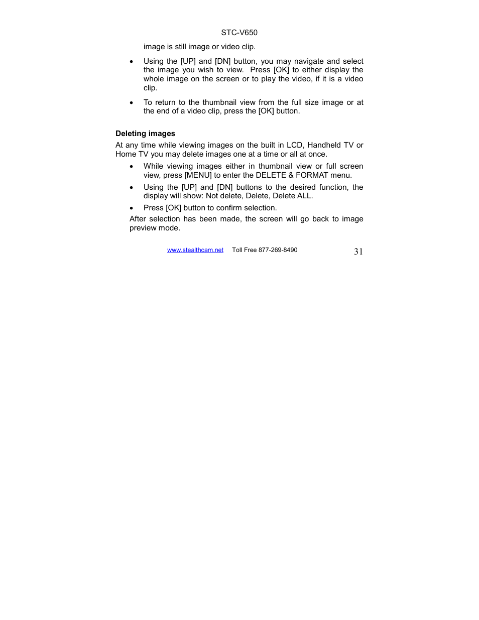 Stealth Cam STC-V650MTR Sniper User Manual | Page 31 / 40