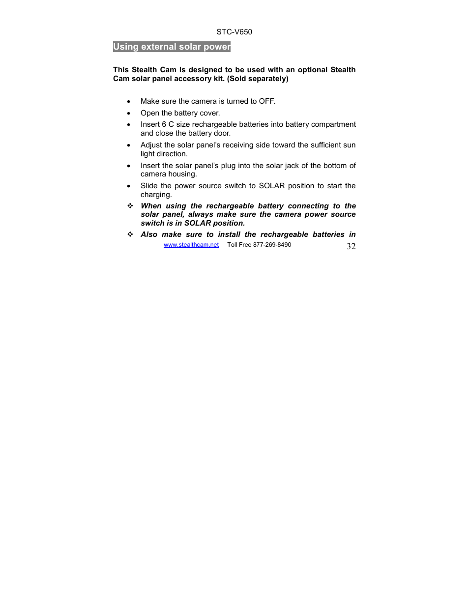 Stealth Cam STC-V650MTR Sniper User Manual | Page 32 / 40