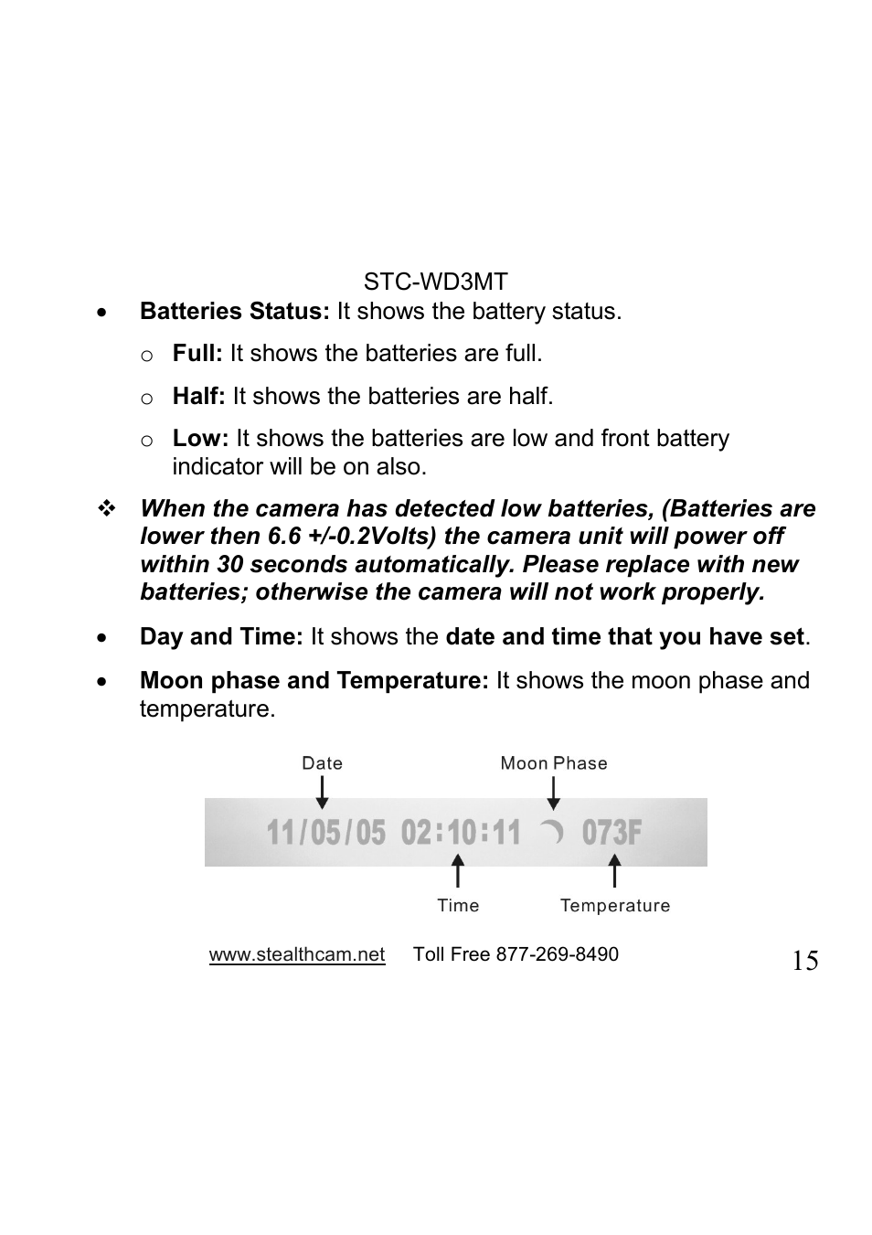 Stealth Cam STC-WD3MT V330MT User Manual | Page 15 / 47