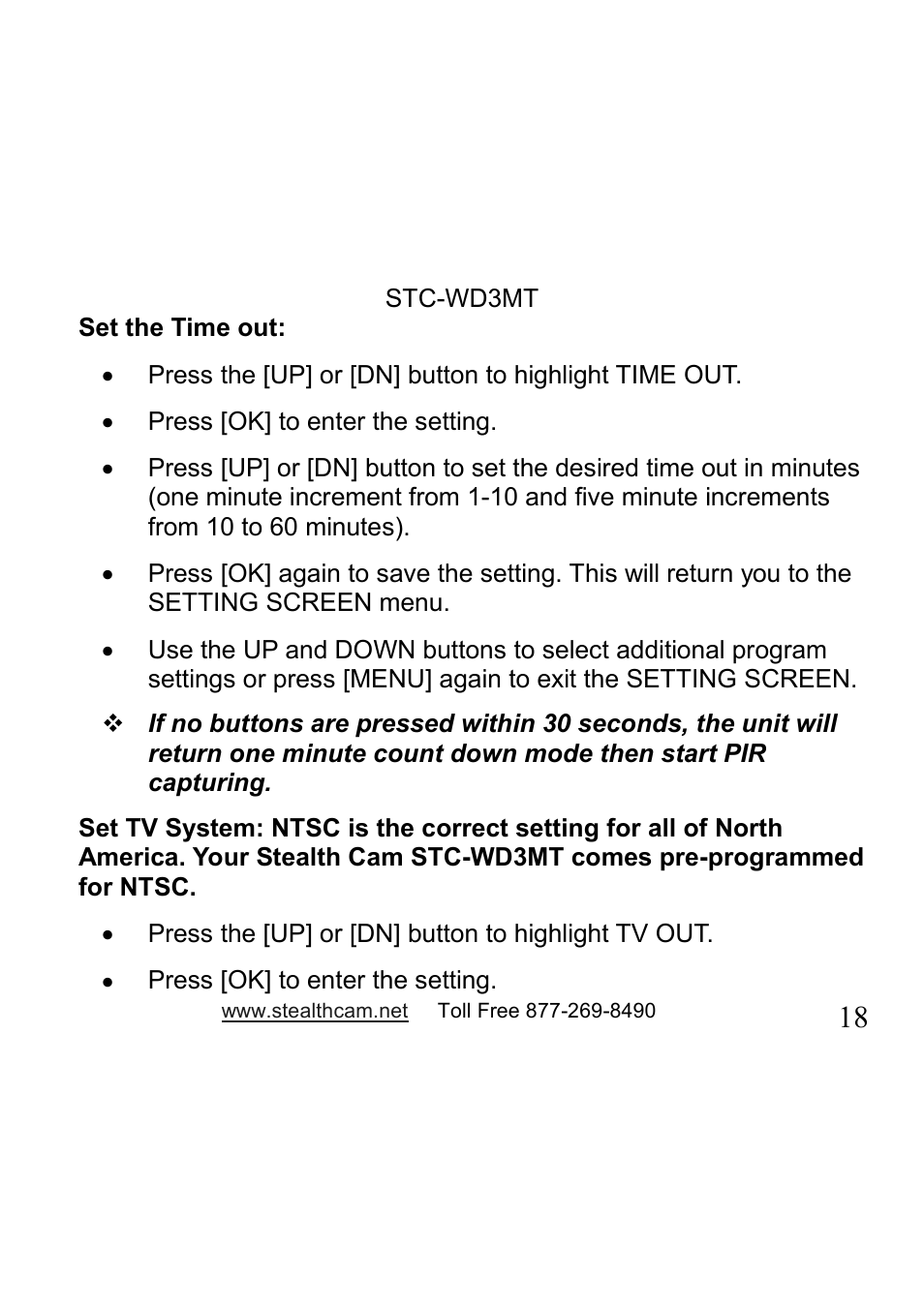 Stealth Cam STC-WD3MT V330MT User Manual | Page 18 / 47