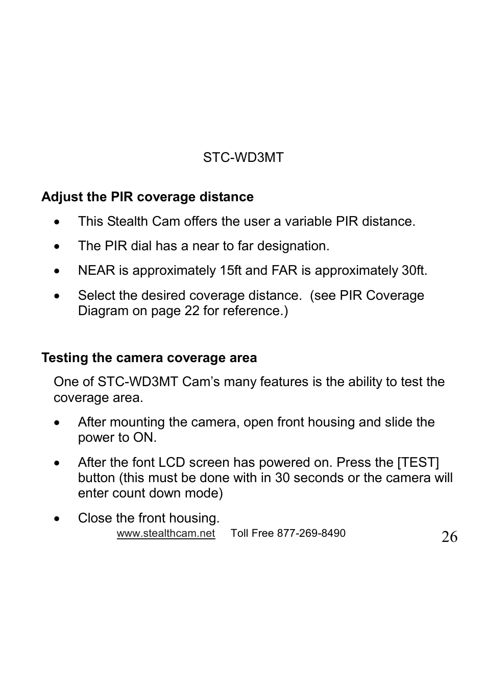 Stealth Cam STC-WD3MT V330MT User Manual | Page 26 / 47