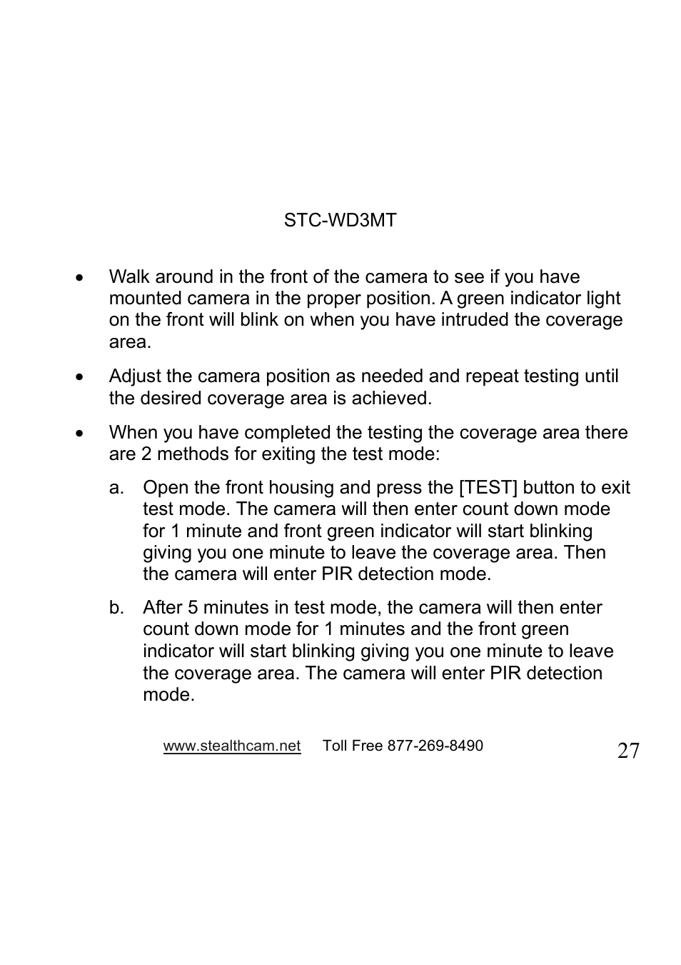 Stealth Cam STC-WD3MT V330MT User Manual | Page 27 / 47